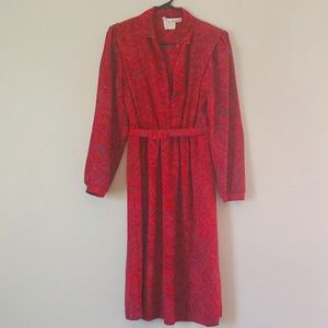 festive vintage button down dress